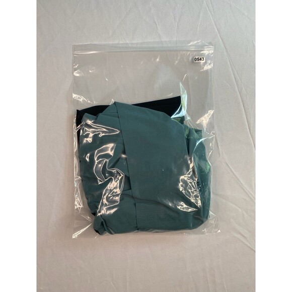 Athleta Swing Forward Pleated Tank Top Womens Size Large Green Black Ruffled EUC - Picture 8 of 9